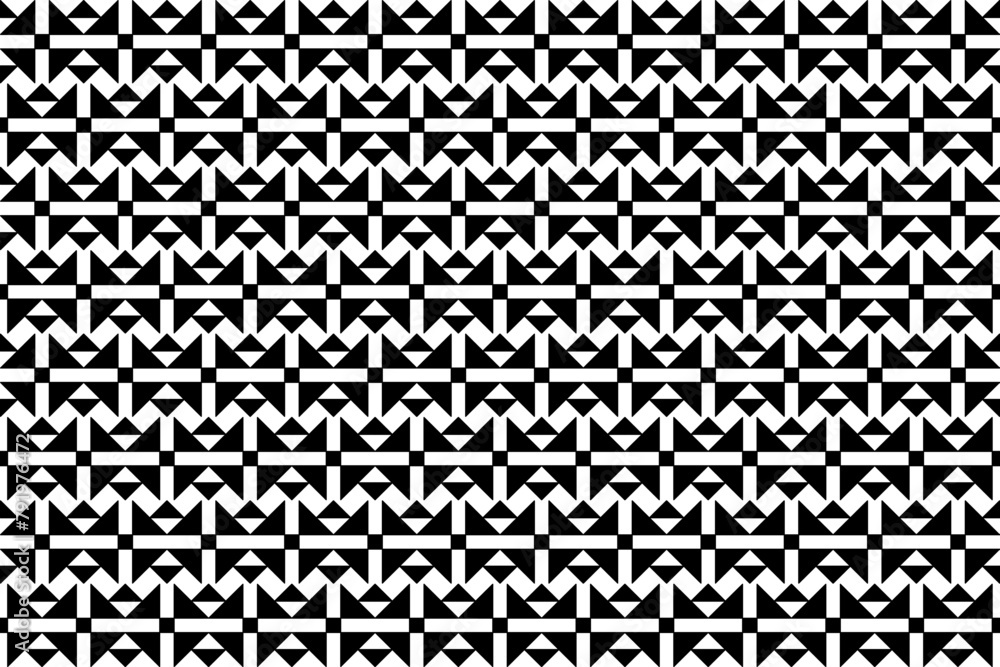 Aufkleber abstract seamless repeating pattern. black and white seamless geometric textile pattern. abstract mo
