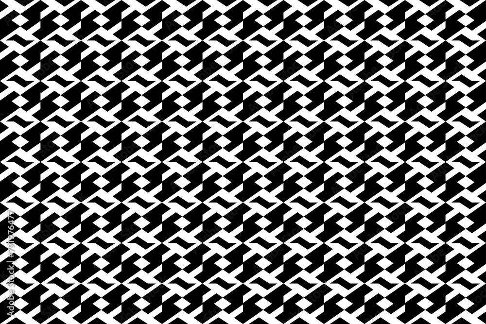 Aufkleber abstract seamless repeating pattern. black and white seamless geometric textile pattern. abstract mo