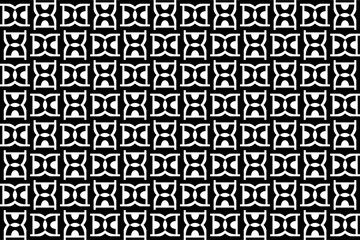 Abstract seamless repeating pattern. Black and white seamless geometric textile pattern. Abstract mosaic tile wallpaper decor.