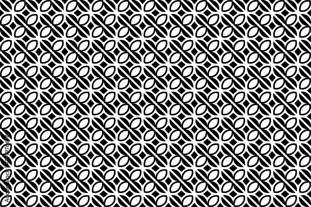 Aufkleber abstract seamless repeating pattern. black and white seamless geometric textile pattern. abstract mo