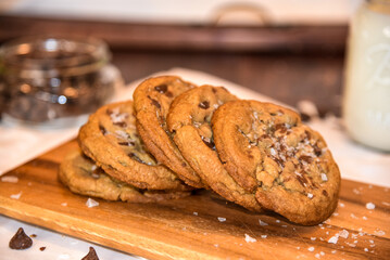 homemade cookies on a wooden table