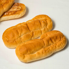 Fresh butter buns for breakfast isolated,Sweet  butter bun background. 
