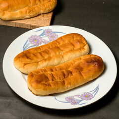 Fresh butter buns for breakfast isolated,Sweet  butter bun background. 