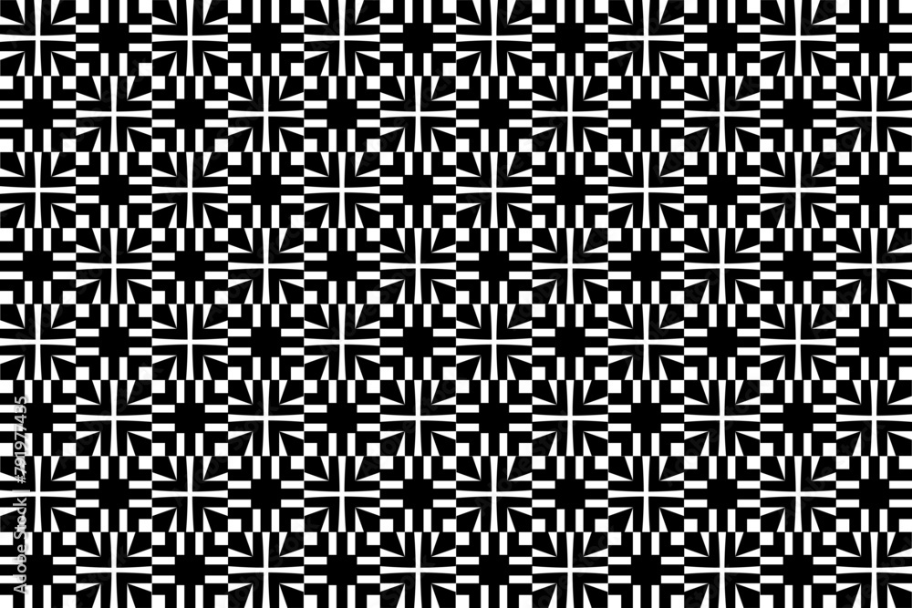 Aufkleber abstract seamless repeating pattern. black and white seamless geometric textile pattern. abstract mo