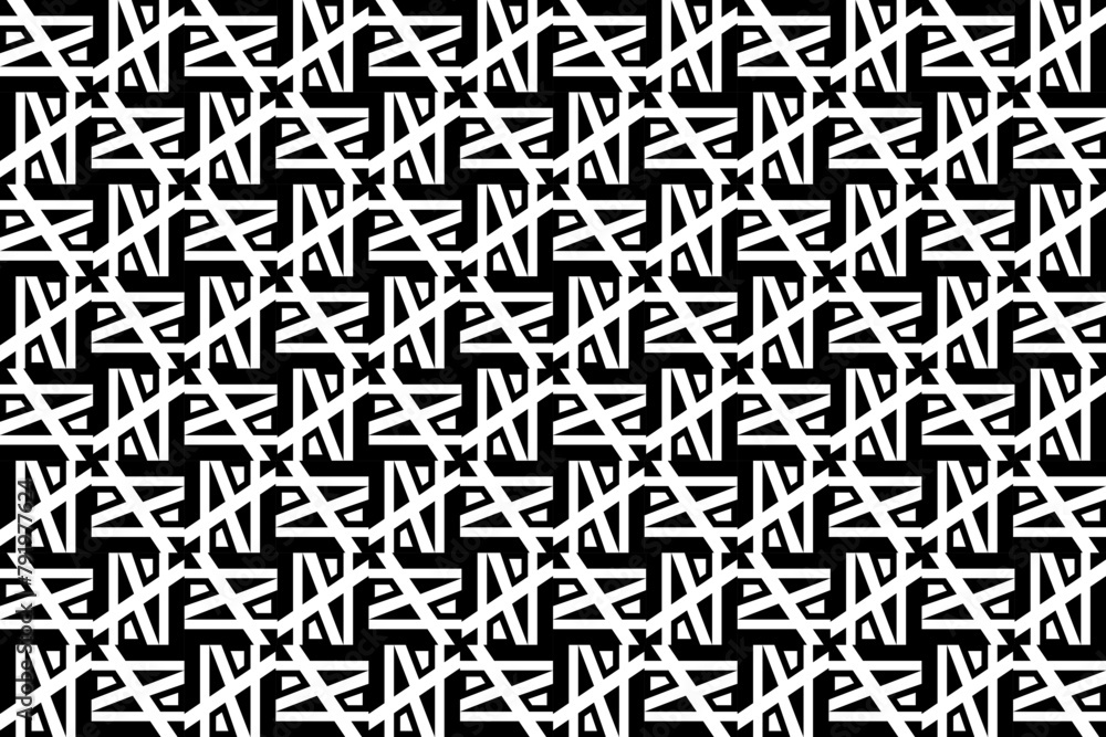 Aufkleber abstract seamless repeating pattern. black and white seamless geometric textile pattern. abstract mo