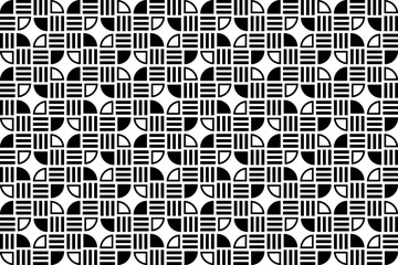 Abstract seamless repeating pattern. Black and white seamless geometric textile pattern. Abstract mosaic tile wallpaper decor.