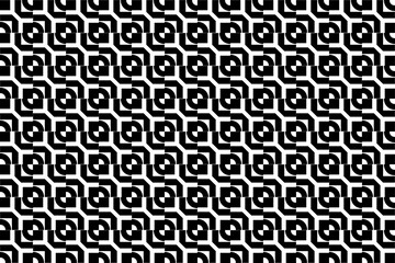 Abstract seamless repeating pattern. Black and white seamless geometric textile pattern. Abstract mosaic tile wallpaper decor.