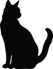 Havana Brown Cat silhouette - obrazy, fototapety, plakaty