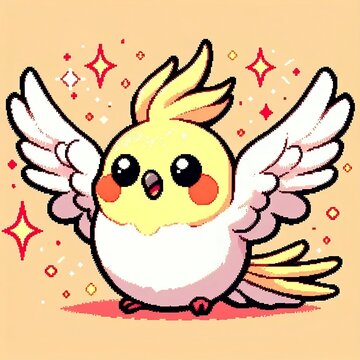 recommend clip art: Cute cockatiel sticker