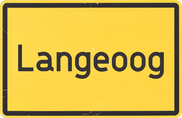 Ortsschild Langeoog - obrazy, fototapety, plakaty