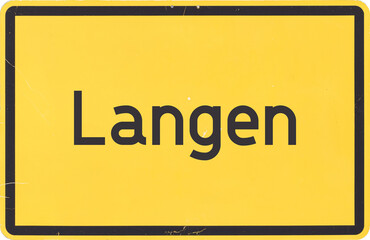 Ortsschild Langen - obrazy, fototapety, plakaty