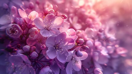 Burst of purple florals showcasing nature's spring palette - obrazy, fototapety, plakaty