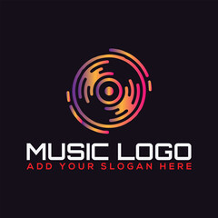 music notes logo design vector