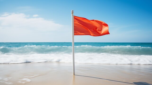 lifeguard flag signals safe swimming conditions, providing reassurance and guidance to beachgoers about the water's safety for swimming activities.
