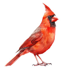 Naklejka premium red cardinal isolated on white red bird northern cardinal PNG transparent