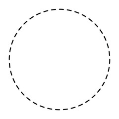 Vector dashed circle flat icon. Flat illustration iconic design of dashed circle area, isolated on a white background. Vector illustration. Eps file 662.