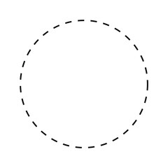 Vector dashed circle flat icon. dotted line circle. Dotted circular logo. Halftone fabric design. Abstract graphic element. Round cut line. Vector template. Vector illustration. Eps file 668.