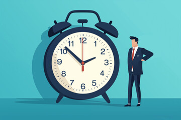 Business person clock deadline stopwatch race time is money illustration