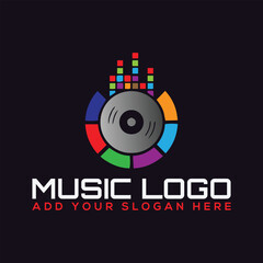 musical entertainment logo design vector