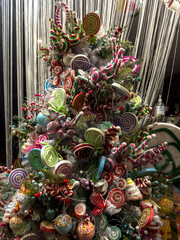 Confectionery Christmas: A Whimsical Tree Adorned in Sweets