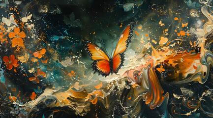 Sensory Symphony: Oil Painting Evokes Dynamic Botanical Eruption with Sound Waves
