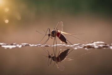 'blood sucking mosquito malaria dengue bite skin macro insect disease infectious medicine medicals virus sucker human pest parasitic nature' - obrazy, fototapety, plakaty