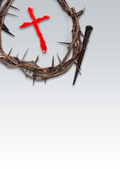 Jesus Crown of Thorns and cross. Crucifixion