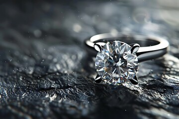 Closeup on one diamond ring generated by AI