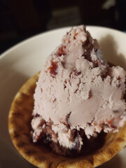 Homemade strawberry ice cream