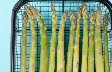 Green asparagus sprout, healthy vegetable diet, gourmet cuisine food, cooking a vegan meal 