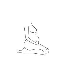 Pregnant woman , baby , pregnancy belly child motherhood mother illustration on white background 