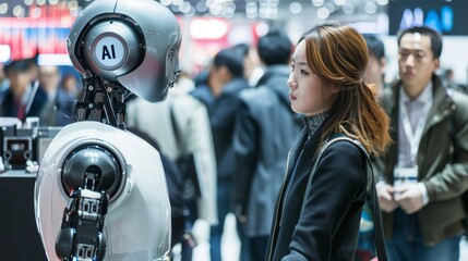 Engaging AI Robotics at Busy Tech Fair