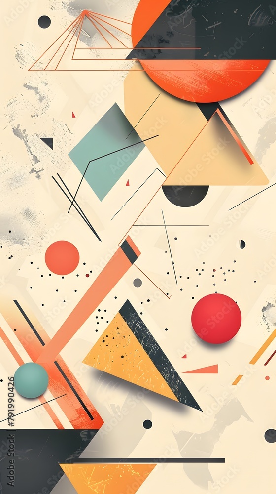 Poster abstract background created from geometric figures 2d background