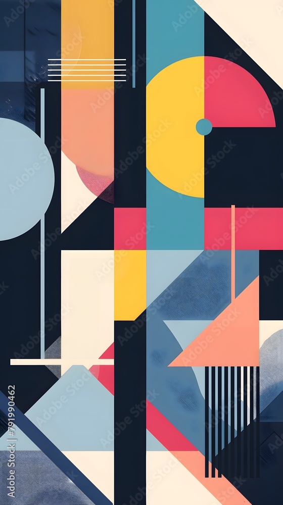 Poster abstract background created from geometric figures 2d background