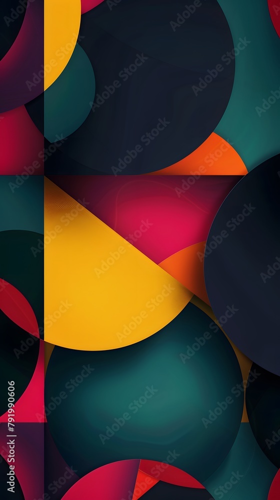 Poster abstract background created from geometric figures 2d background