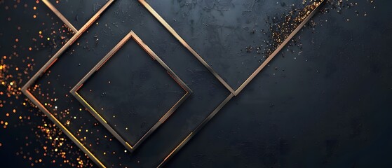 Background for banner , Shiny square frame on a modern dark background