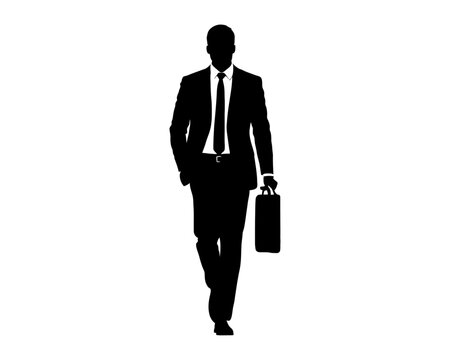 recommend clip art: Stylish man with suit and tie. Business man vector illustration. office worker silhouette artwork. 