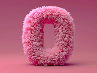 Fototapeta premium Fluffy number 0 on solid background 