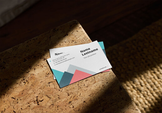 Mockup of two customized horizontal European business cards