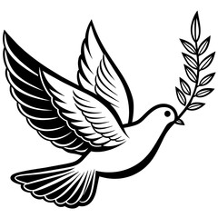 A symbolic illustration of a dove carrying an olive branch, representing peace and progress in the fight for racial equality - obrazy, fototapety, plakaty