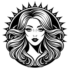 Beauty salon logo design vector silhouette 