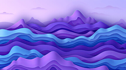 A purple and blue ocean with mountains in the background