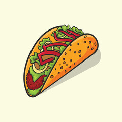 Taco food vector illustration 