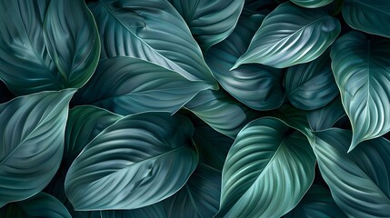 Leaves of Spathiphyllum cannifolium pattern background