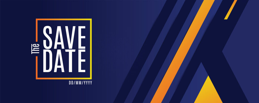 Save the date banner. Can be used for business, marketing and advertising. logo graphic design of event summit made for Technology and upcoming events. Vector EPS 10