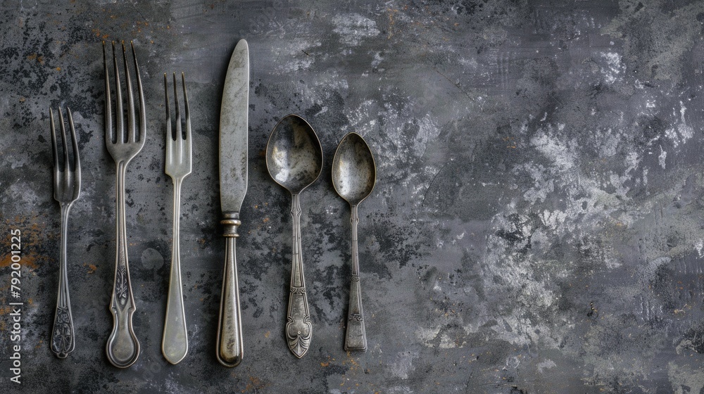 Poster silverware on table
