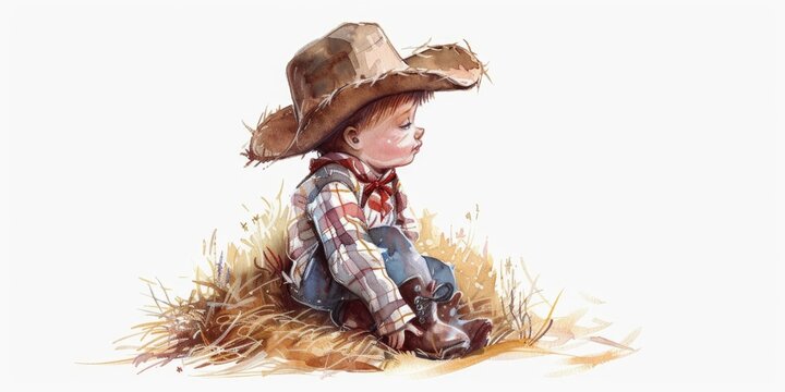 Little boy in cowboy hat