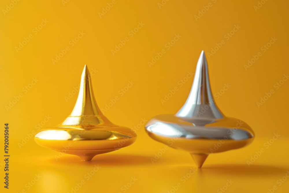 Poster golden and silver objects