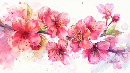 Pink Flowers on Branch
