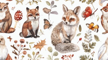 Fototapeta premium Animals Sitting in Grass